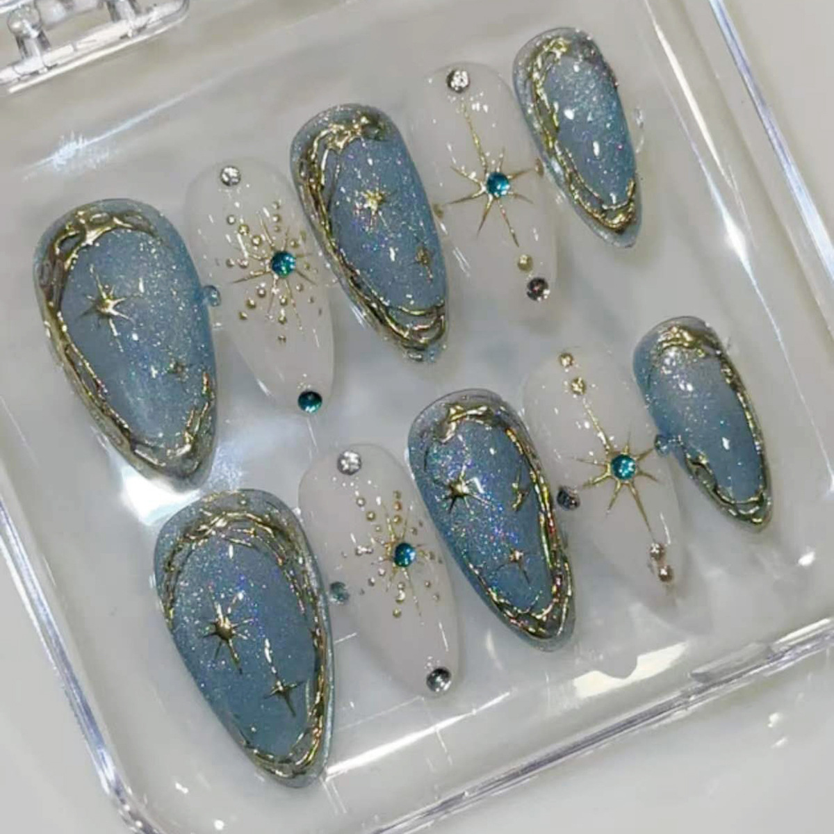 Nail Art Overlay - 24 pièces Faux ongles à presser