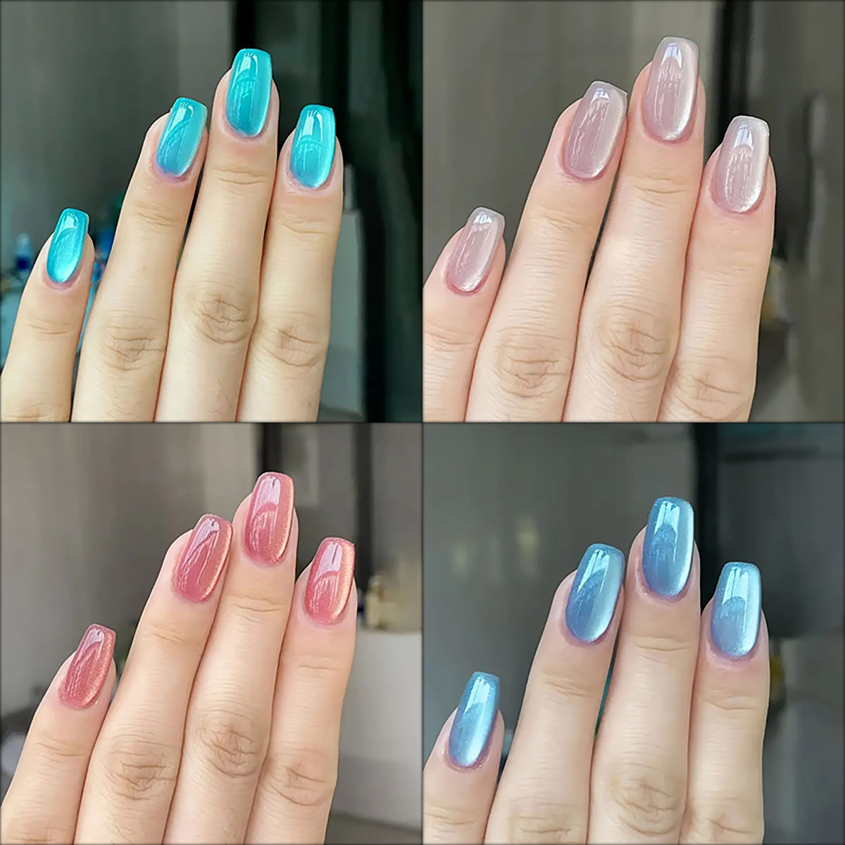 Nail Art Overlay - Faux-ongles courts et carrés pour femmes,