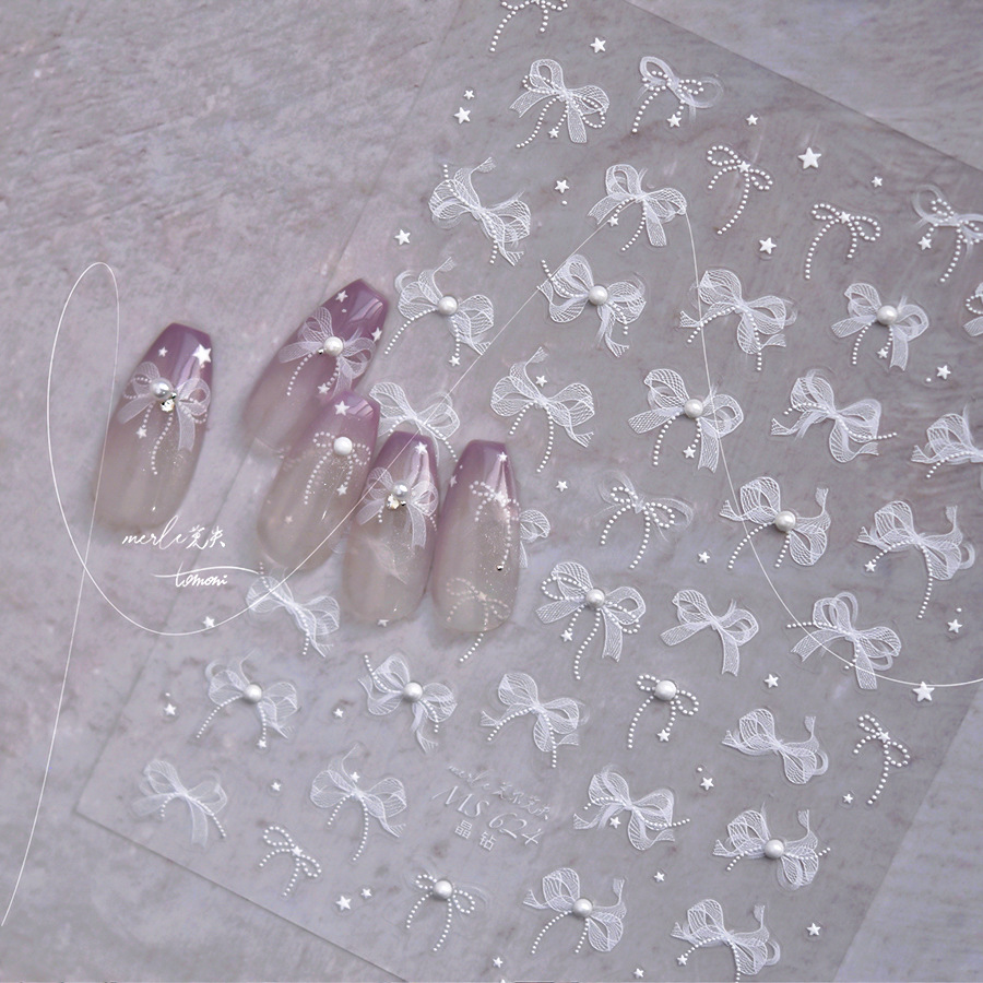 Nail Art Elegan - 1 Feuille d'autocollants 5D pour nail