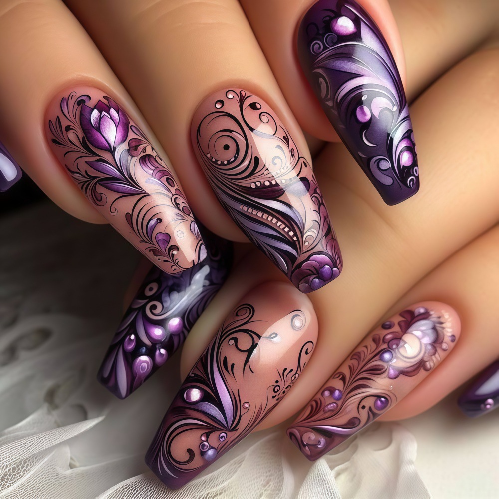 Nail Art Overlay - Faux ongles moyens pour femmes et