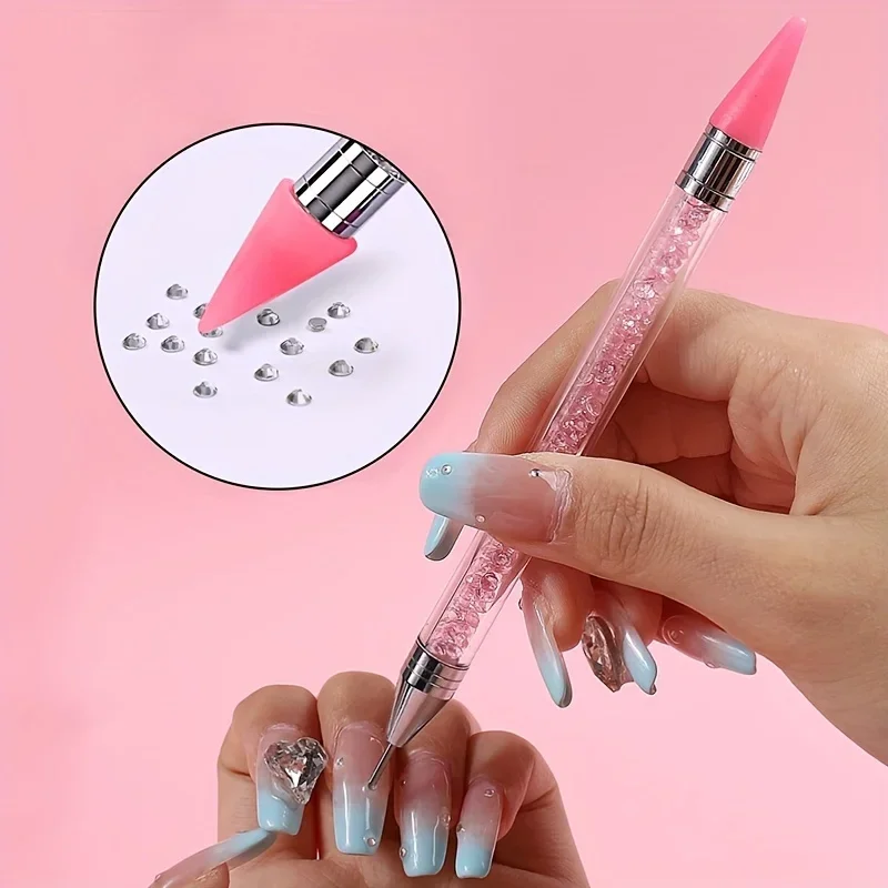 Rhinestone Nail Gem - Brosse à ongles pour manucure, stylo