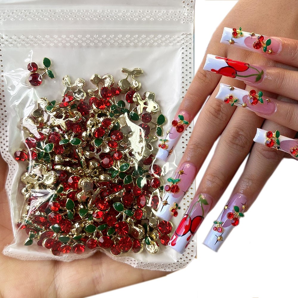 40 pièces de décorations 3D br - Nail Art Red Cherry avis et prix