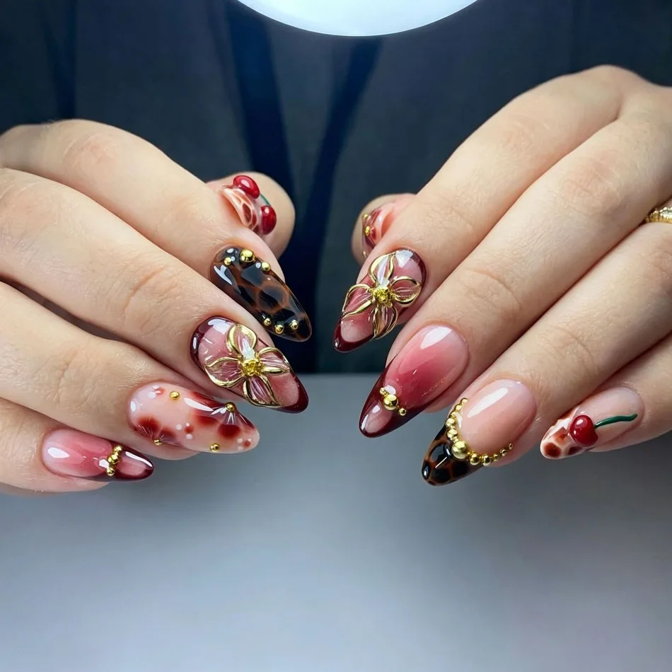 Faux ongles à presser faits ma - Nail Art Red Cherry avis et prix