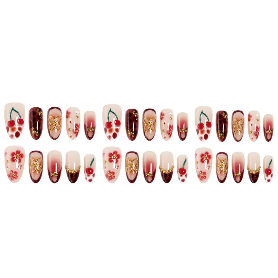 Faux ongles à presser faits ma - Nail Art Red Cherry avis et prix