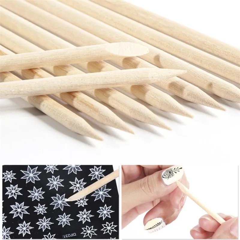 30/60 pièces Bâtonnets en bois - Nail Art Orange avis et prix