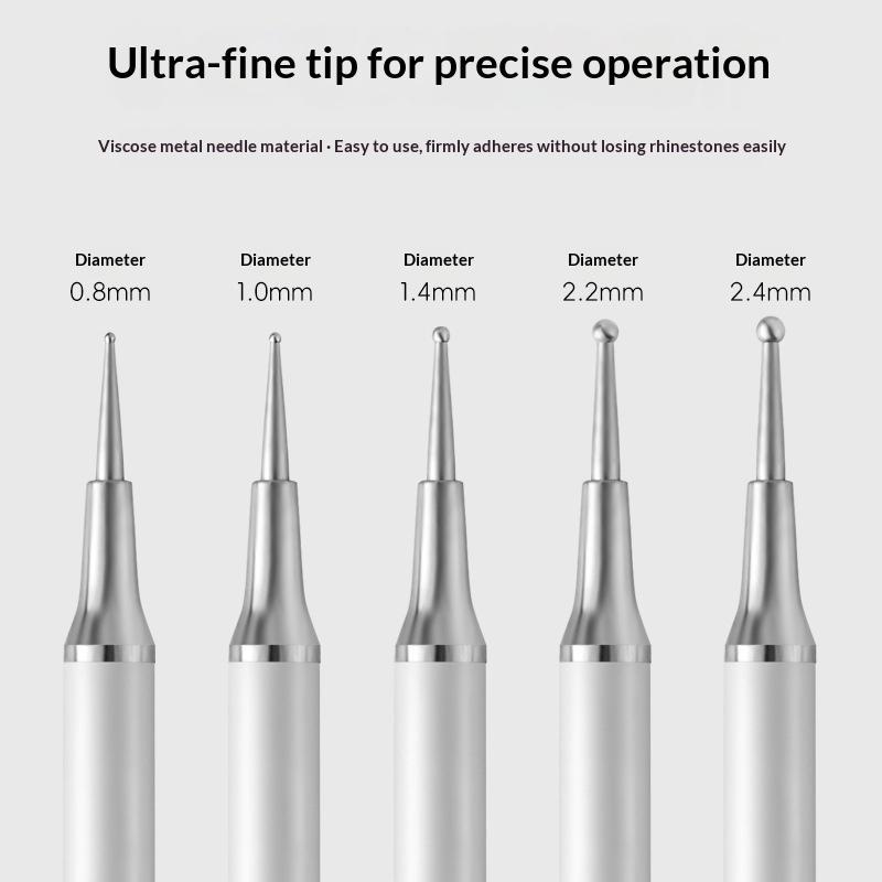 Lot de 5 stylos à double embou - Rhinestone Nail Gem avis et prix