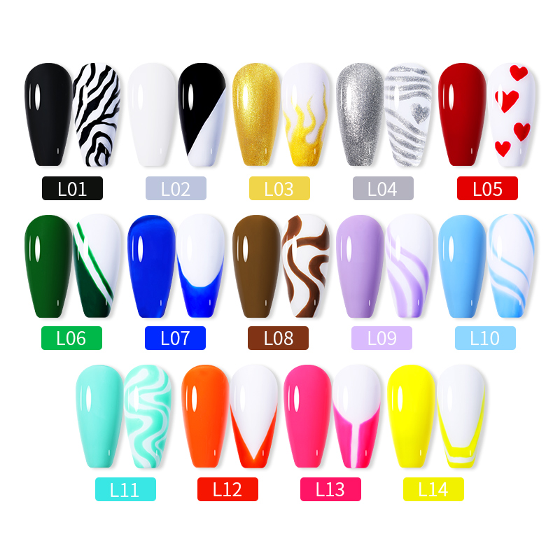 LILYCUTE 5ml blanc noir Liner  - Nail Art Orange avis et prix