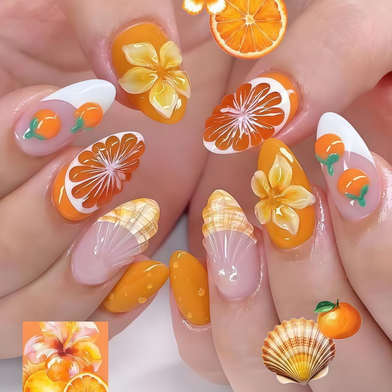 Nouveauté 2026 – 30 faux ongle - Nail Art Orange avis et prix