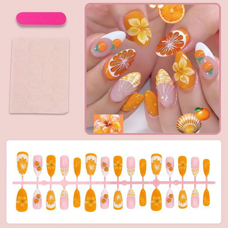 Nouveauté 2026 – 30 faux ongle - Nail Art Orange avis et prix