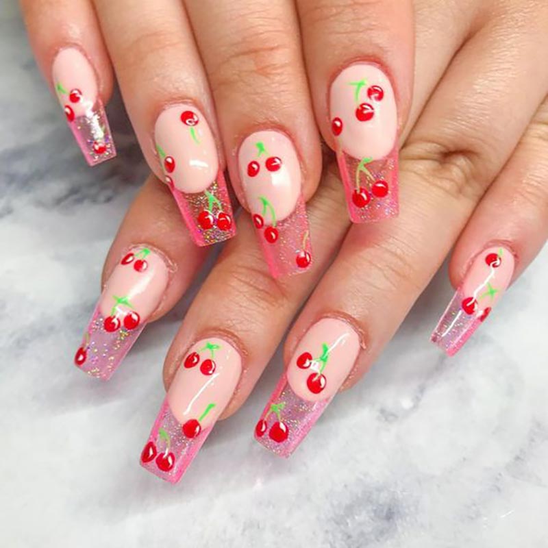 1 feuille d'autocollants 3D po - Nail Art Red Cherry avis et prix