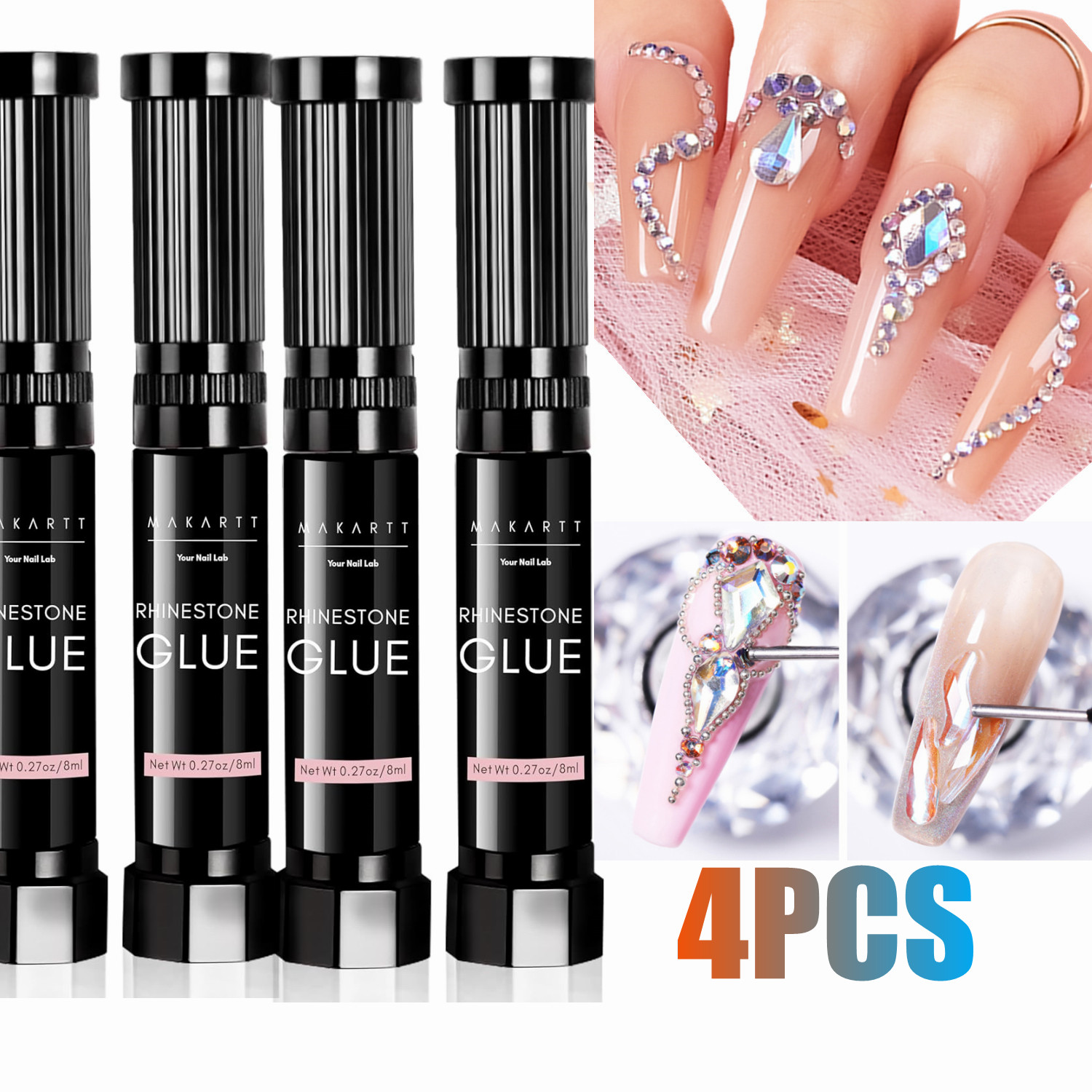 Lot de 4 Colle à Strass Makart - Rhinestone Nail Gem avis et prix